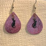 Boucle d’oreilles chat rose brillant